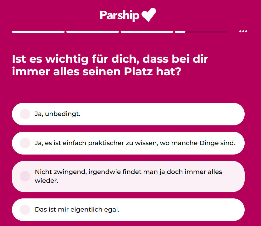 Parship Persönlichkeitstest 5